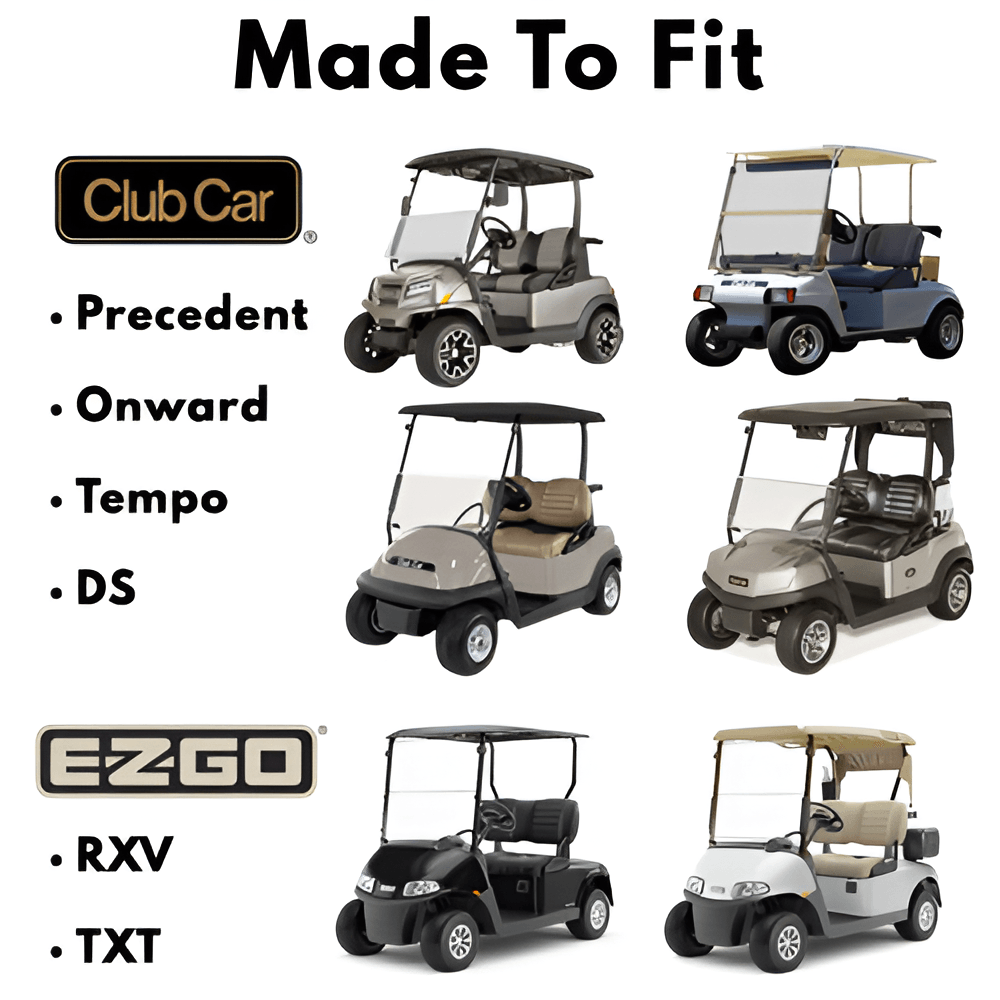 Universal - Premium 4-Sided "Over the Top" Portable Cover for Golf Carts Champion