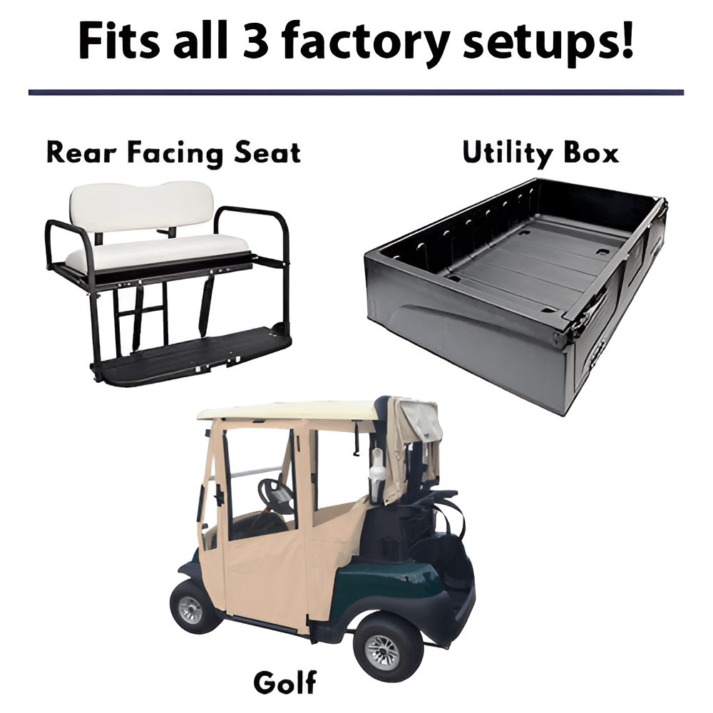DoorWorks 2 Passenger Hinged Door Enclosure Cover for Golf Carts - Durable Canvas SDA Ace