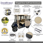 DoorWorks (Marine Grade Vinyl) Hinged Door Cover Enclosures for Golf Carts Ace