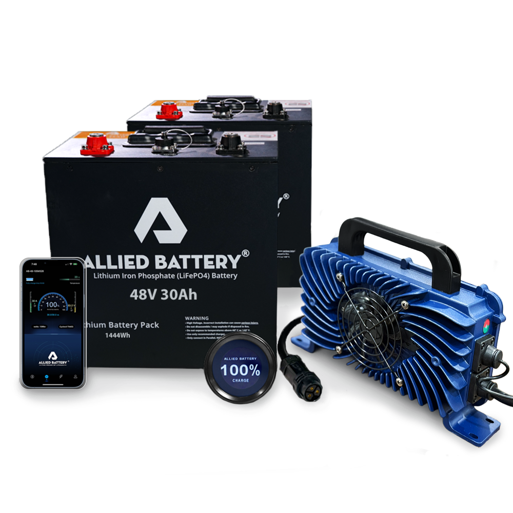 Allied 48V "Drop-In" Lithium Golf Cart Battery Easy Conversion Kit (Charger Included) Allied Batteries