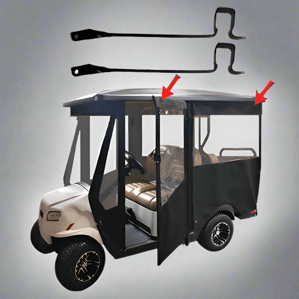 DoorWorks 4 Passenger Extended Roof Hinged Door Enclosure Cover for Golf Carts - Durable Canvas SDA Ace