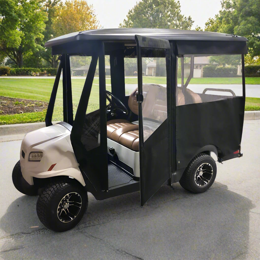 DoorWorks 4 Passenger Extended Roof Hinged Door Enclosure Cover for Golf Carts - Durable Canvas SDA Ace