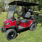 Arch EV A4 4-Seater Red Golf Cart Angled Left