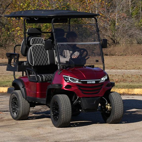Arch EV A4 4-Seater Red Golf Cart Driven