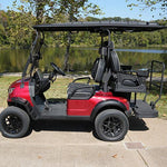 Arch EV A4 4-Seater Red Golf Cart Side View