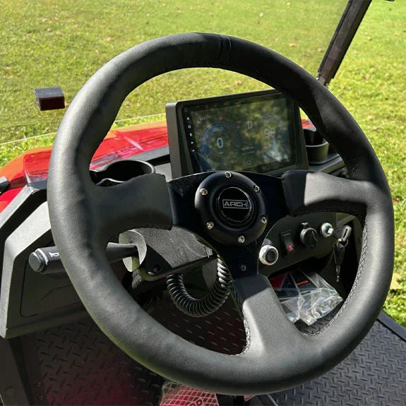 Arch EV A4 4-Seater Red Golf Cart Steering Wheel