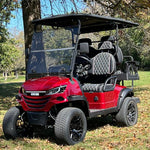 Arch EV A4 4-Seater Red Golf Cart  in Park