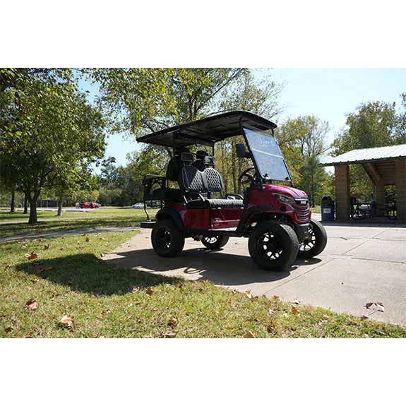 Arch EV A4 4-Seater Red Golf Cart in Sun