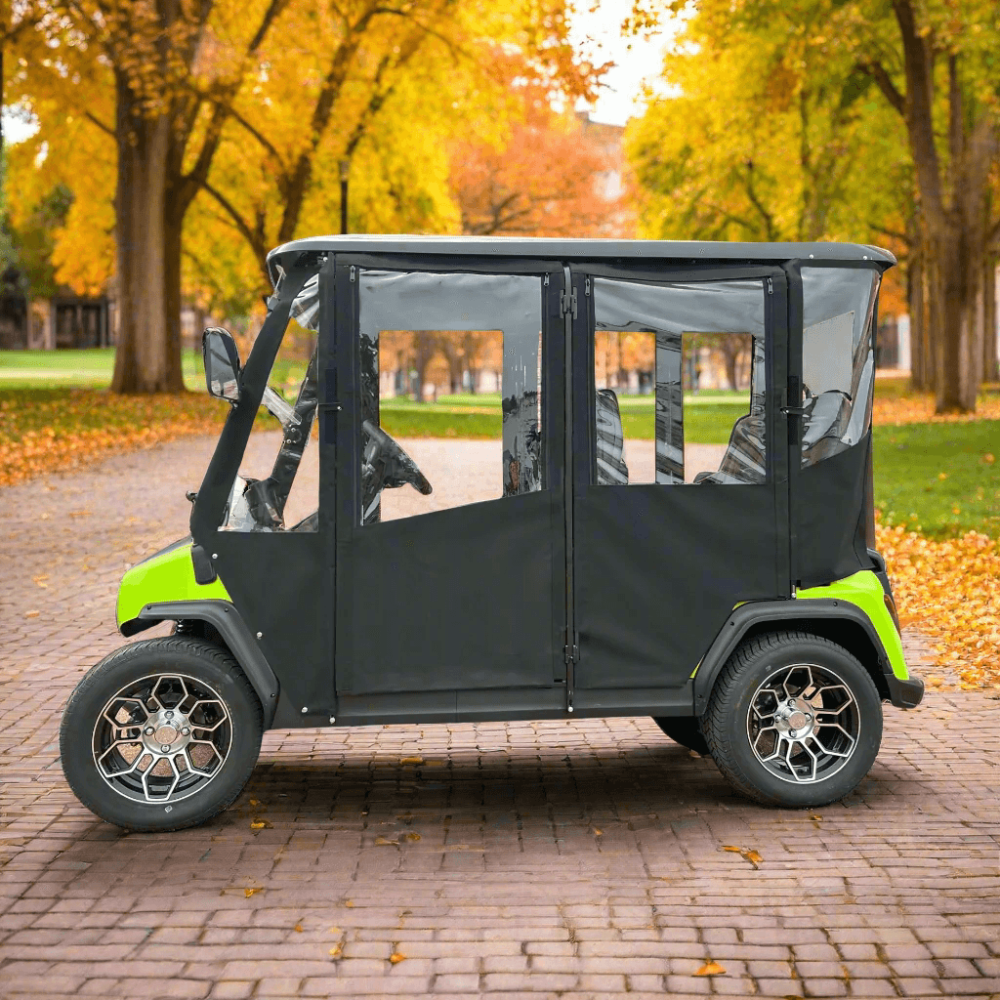 DoorWorks 4 Passenger Extended Roof Hinged Door Enclosure Cover for Golf Carts - Durable Canvas SDA Ace