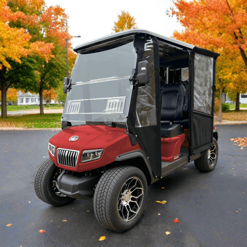 DoorWorks 4 Passenger Extended Roof Hinged Door Enclosure Cover for Golf Carts - Durable Canvas SDA Ace