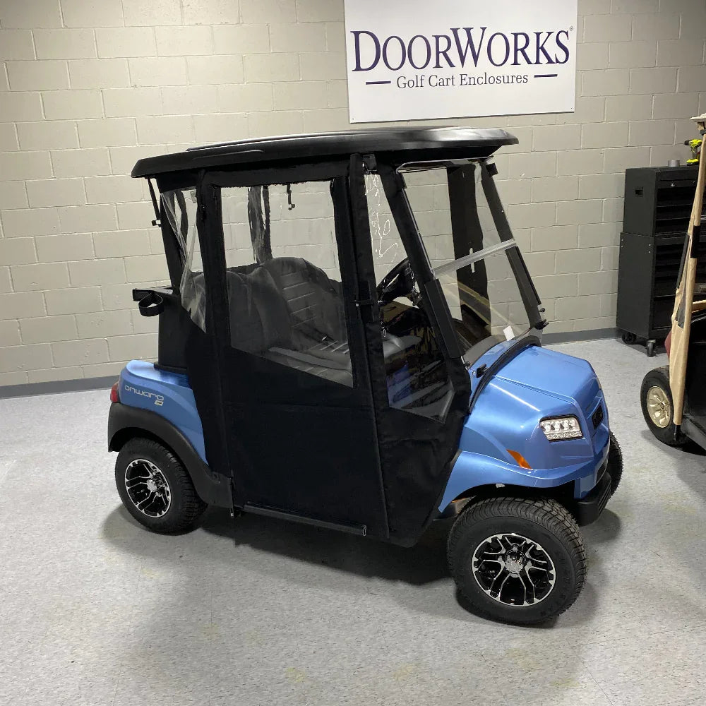 DoorWorks 2 Passenger Hinged Door Enclosure Cover for Golf Carts - Durable Canvas SDA Ace