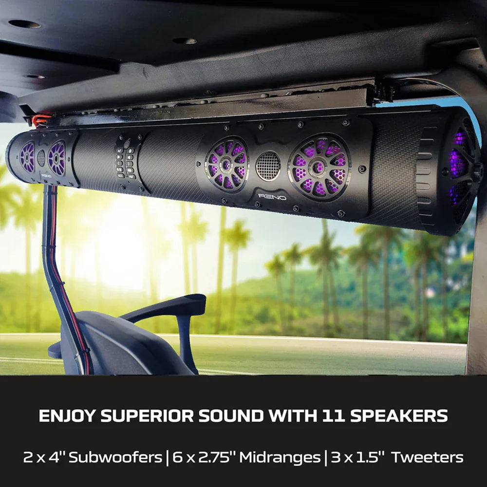 RENO Core 32" Bluetooth Waterproof Golf Cart Speaker. 500W Output