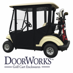 DoorWorks 2 Passenger Hinged Door Enclosure Cover for Golf Carts - Durable Canvas SDA Ace