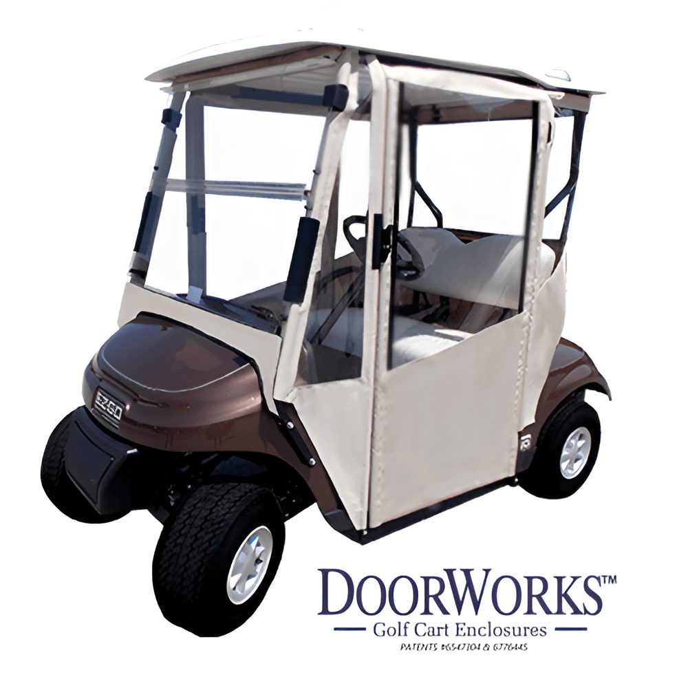 DoorWorks 2 Passenger Hinged Door Enclosure Cover for Golf Carts - Durable Canvas SDA Ace