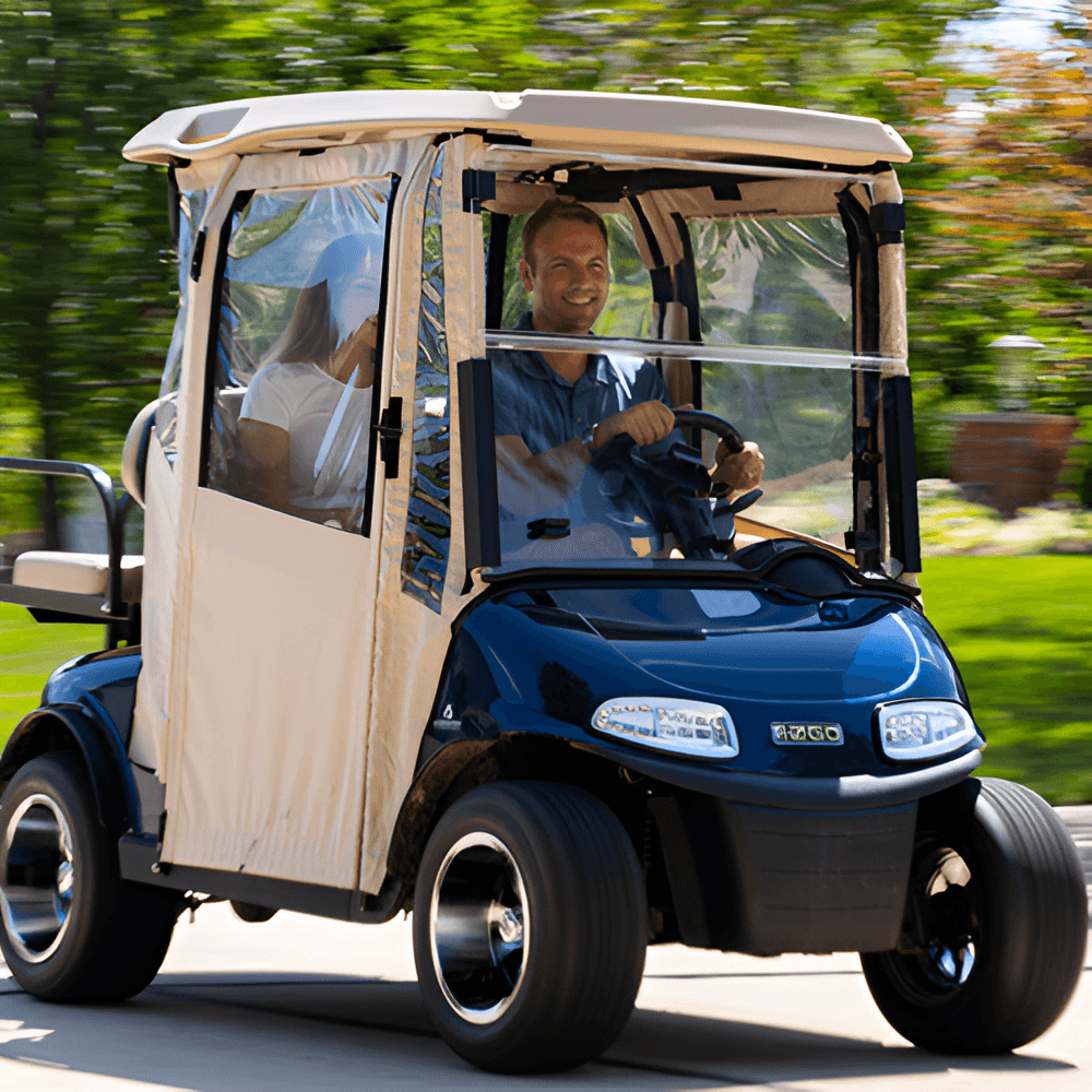 DoorWorks 2 Passenger Hinged Door Enclosure Cover for Golf Carts - Durable Canvas SDA Ace