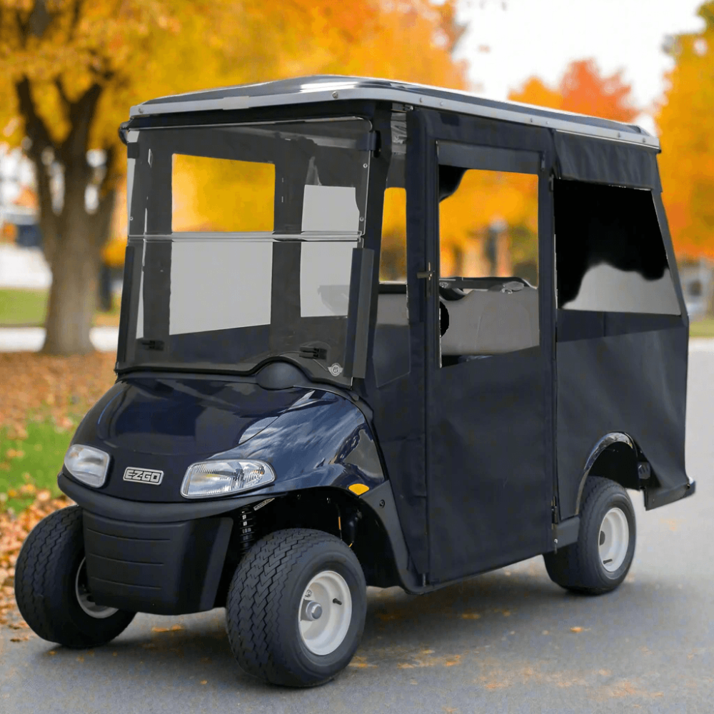 DoorWorks 4 Passenger Extended Roof Hinged Door Enclosure Cover for Golf Carts - Durable Canvas SDA Ace