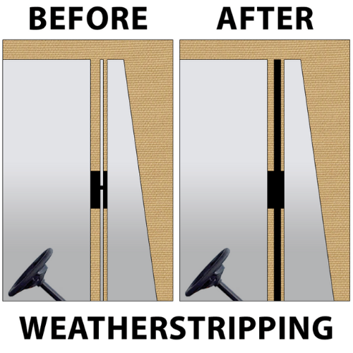 Rubber Weather Stripping. Seal the Doors.