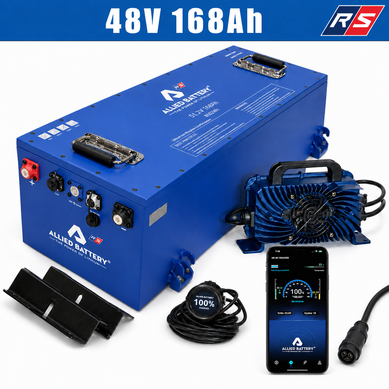 Allied 48V Lithium Golf Cart Battery 105Ah and 168Ah Easy Conversion Kit (Includes Charger) Ace Golf Cart Covers