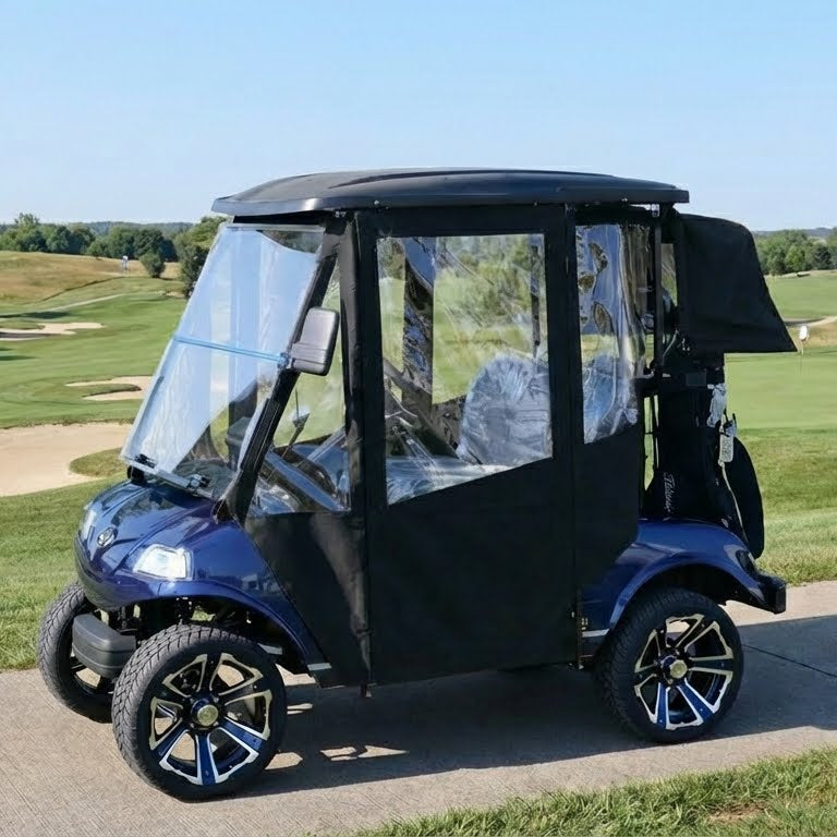 DoorWorks 2 Passenger Hinged Door Enclosure Cover for Golf Carts - Durable Canvas SDA Ace