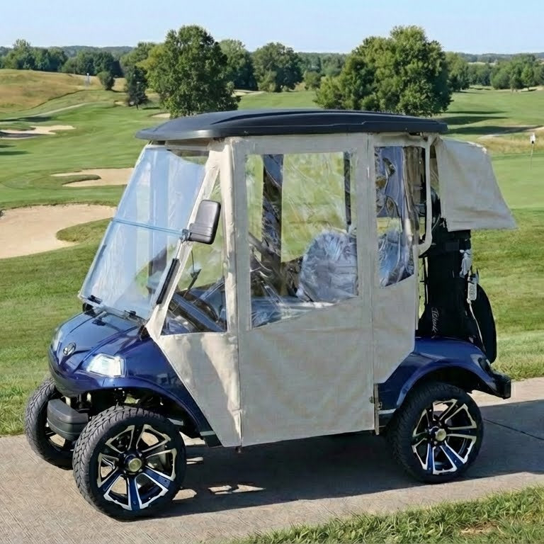 DoorWorks 2 Passenger Hinged Door Enclosure Cover for Golf Carts - Durable Canvas SDA Ace