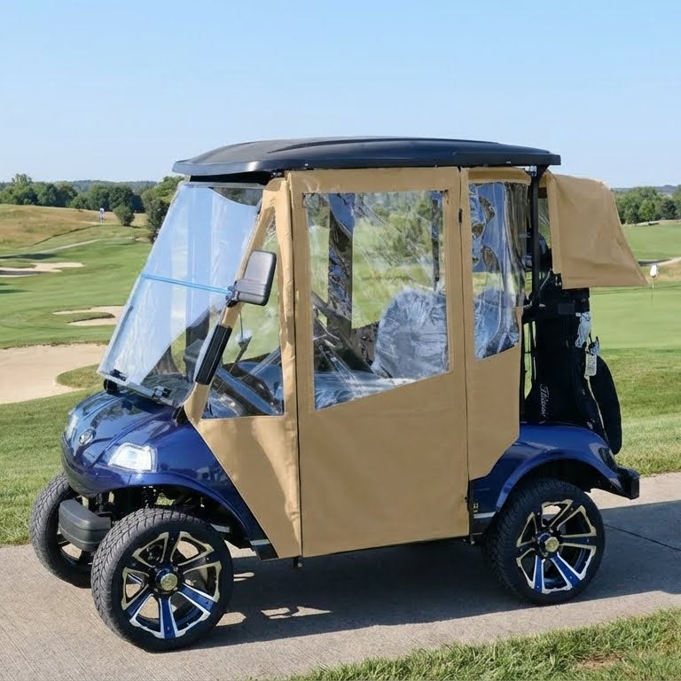 DoorWorks 2 Passenger Hinged Door Enclosure Cover for Golf Carts - Durable Canvas SDA Ace