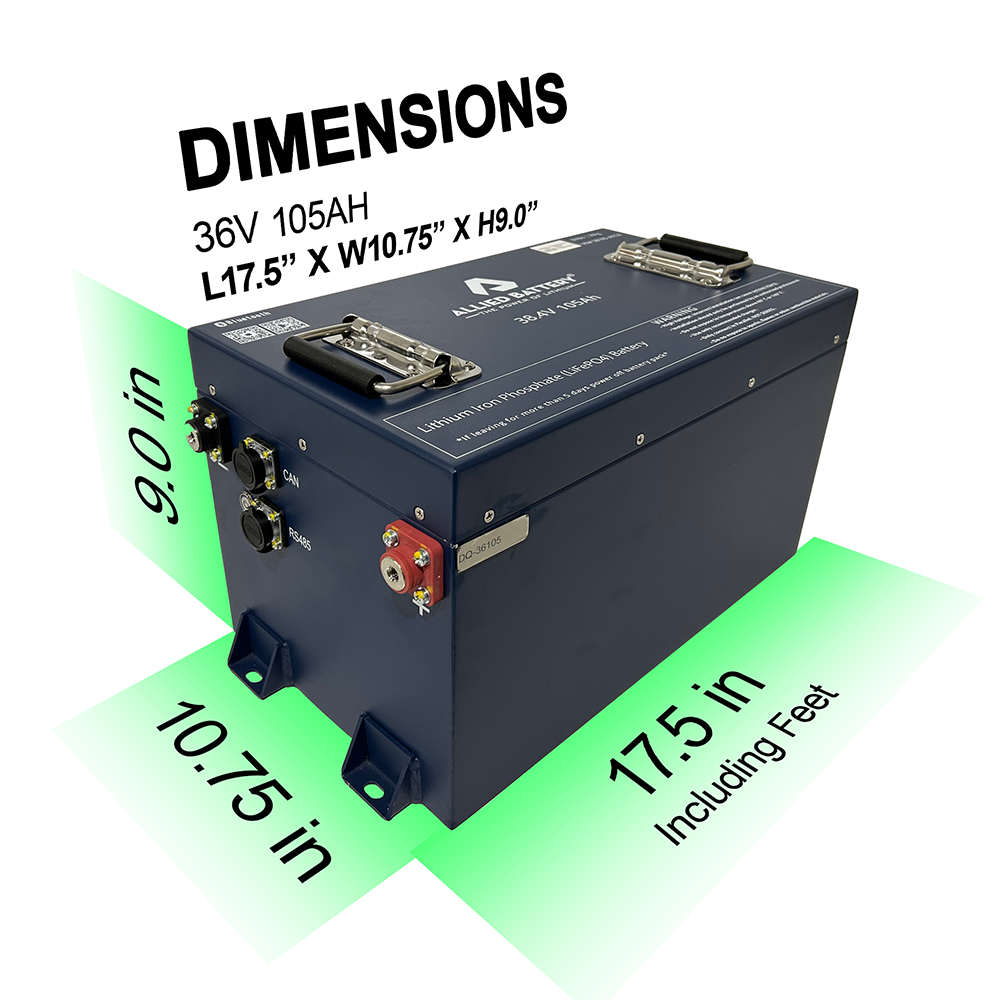 Allied 36V Commercial Grade Big Bank Lithium Golf Cart Battery Kit 105Ah Allied Batteries
