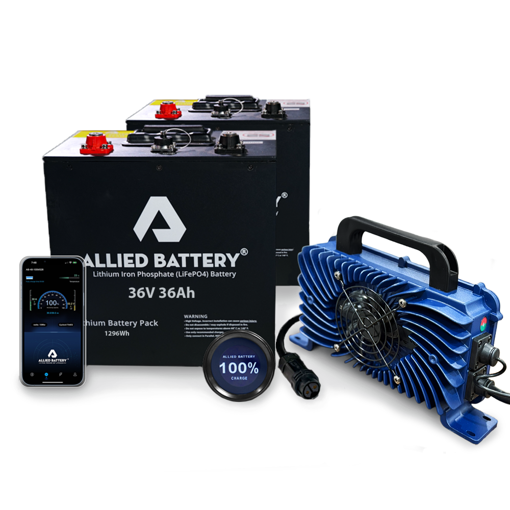 Allied Lithium Batteries for Golf Carts 36V Easy Conversion Kit (Includes Charger) Allied Batteries