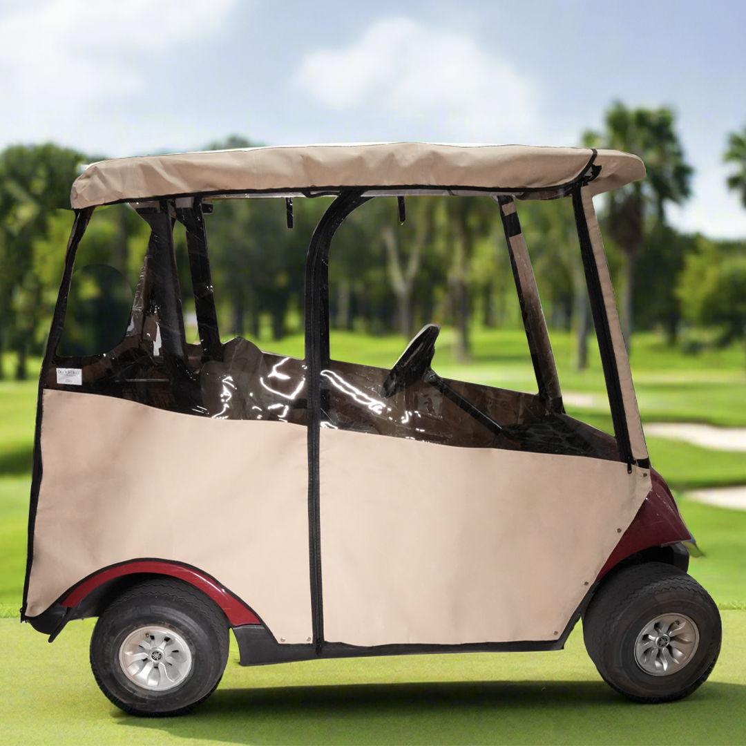 3-Sided Fitted "Over-The-Top" Golf Cart Cover made with Durable Canvas SDA Ace