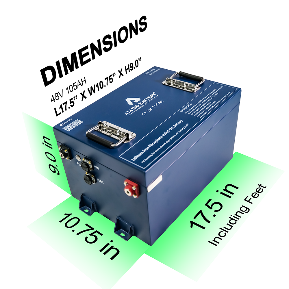 Allied 48V 105AH Commercial Golf Cart Lithium LiFePO4 Battery Easy Conversion Kit (Charger Included)