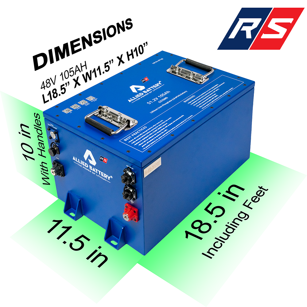 Allied RS 48V 105AH Commercial Golf Cart Lithium LiFePO4 Battery Easy Conversion Kit (Charger Included) Allied Batteries