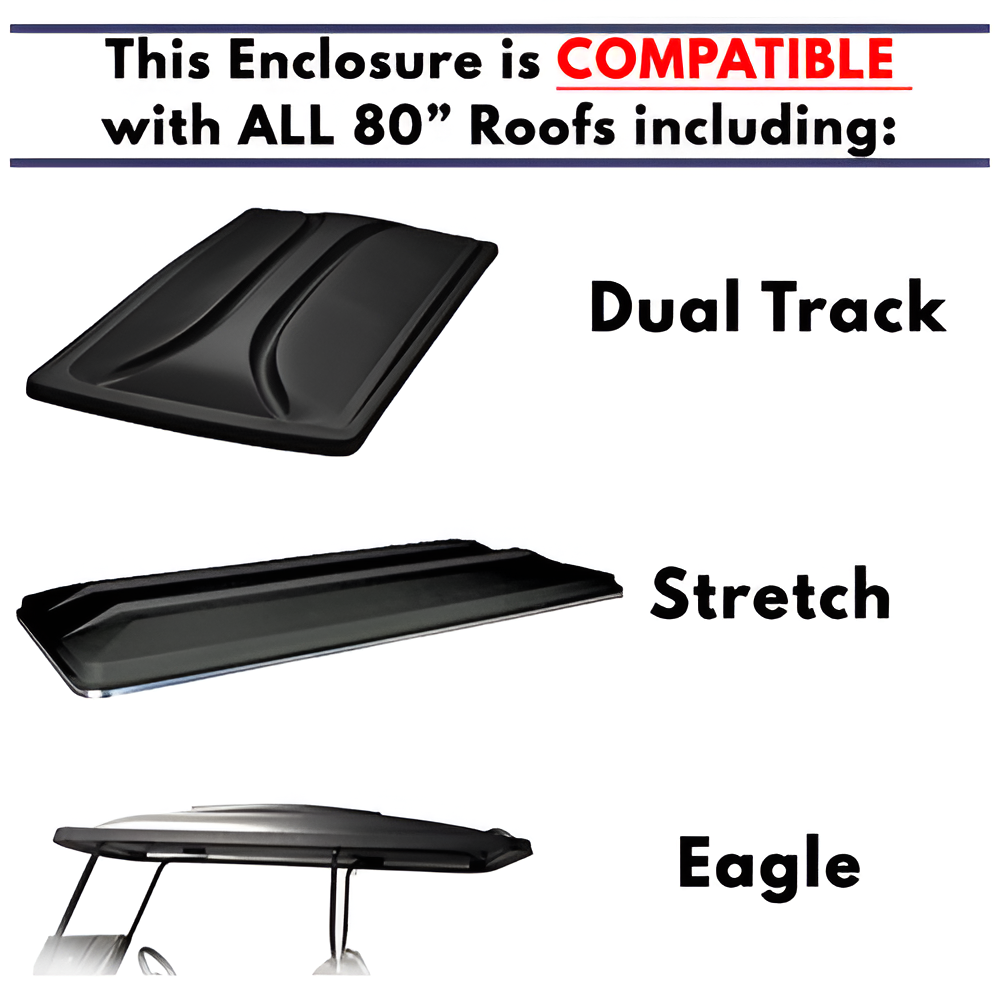 4-Passenger Sunbrella Track-Style Enclosure Cover for Golf Carts - Extended Roof