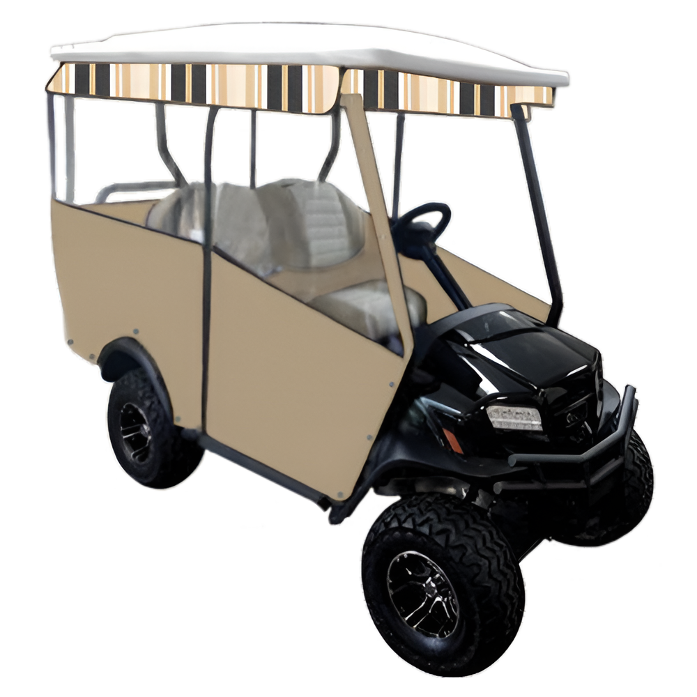 4 Passenger Sunbrella Track-Style Golf Cart Enclosure Cover - Extended Roof