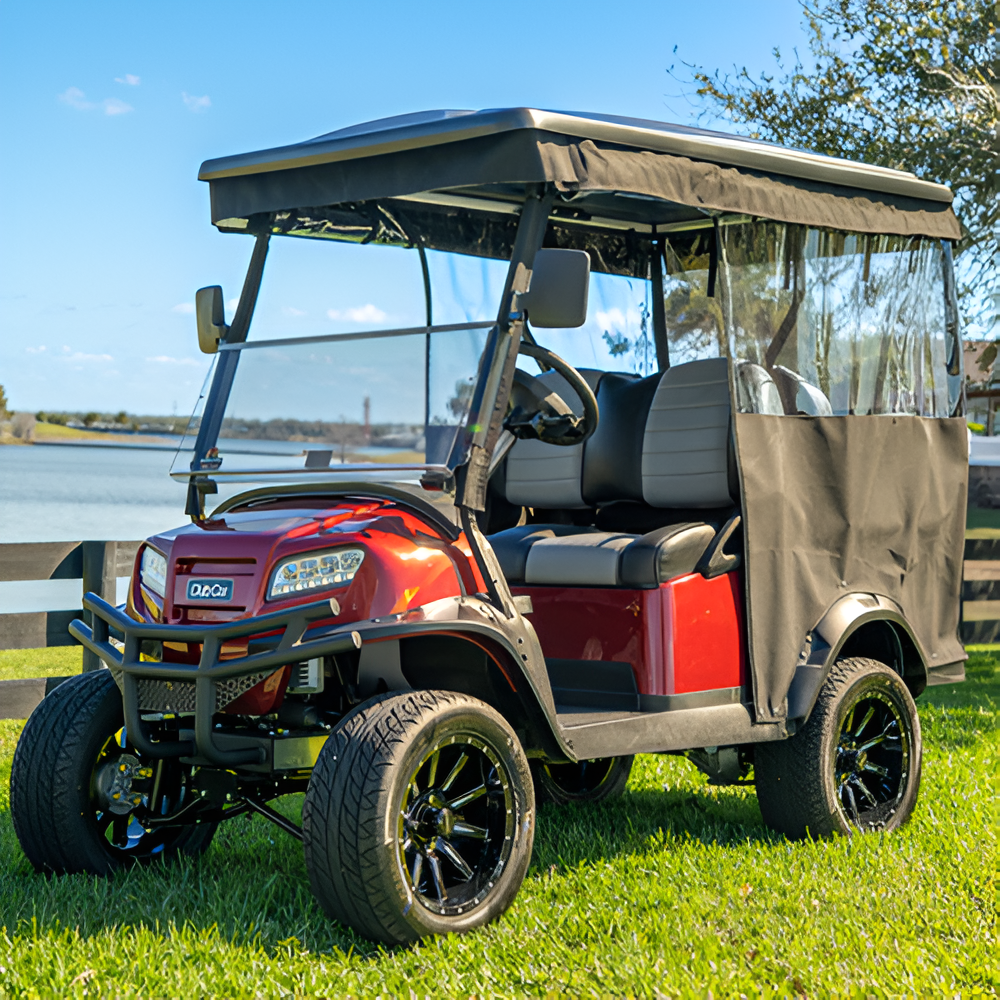 4-Passenger Sunbrella Track-Style Enclosure Cover for Golf Carts - Extended Roof