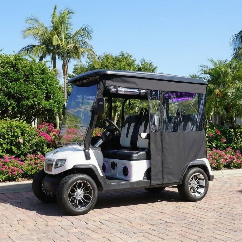 4-Passenger Sunbrella Track-Style Enclosure Cover for Golf Carts - Extended Roof Ace Golf Cart: Best Golf Cart Covers for Sale