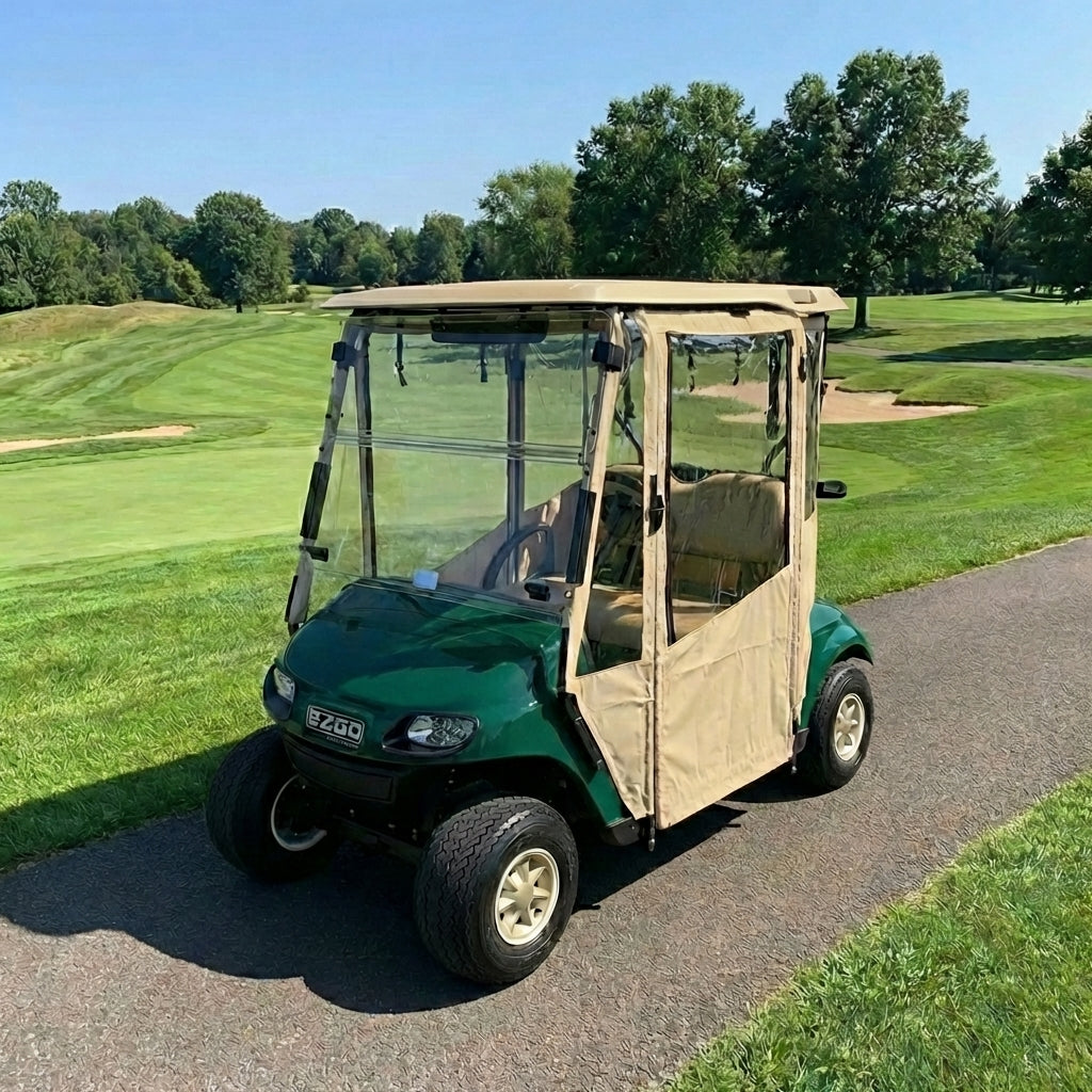 DoorWorks 2 Passenger Hinged Door Enclosure Cover for Golf Carts - Durable Canvas SDA Ace