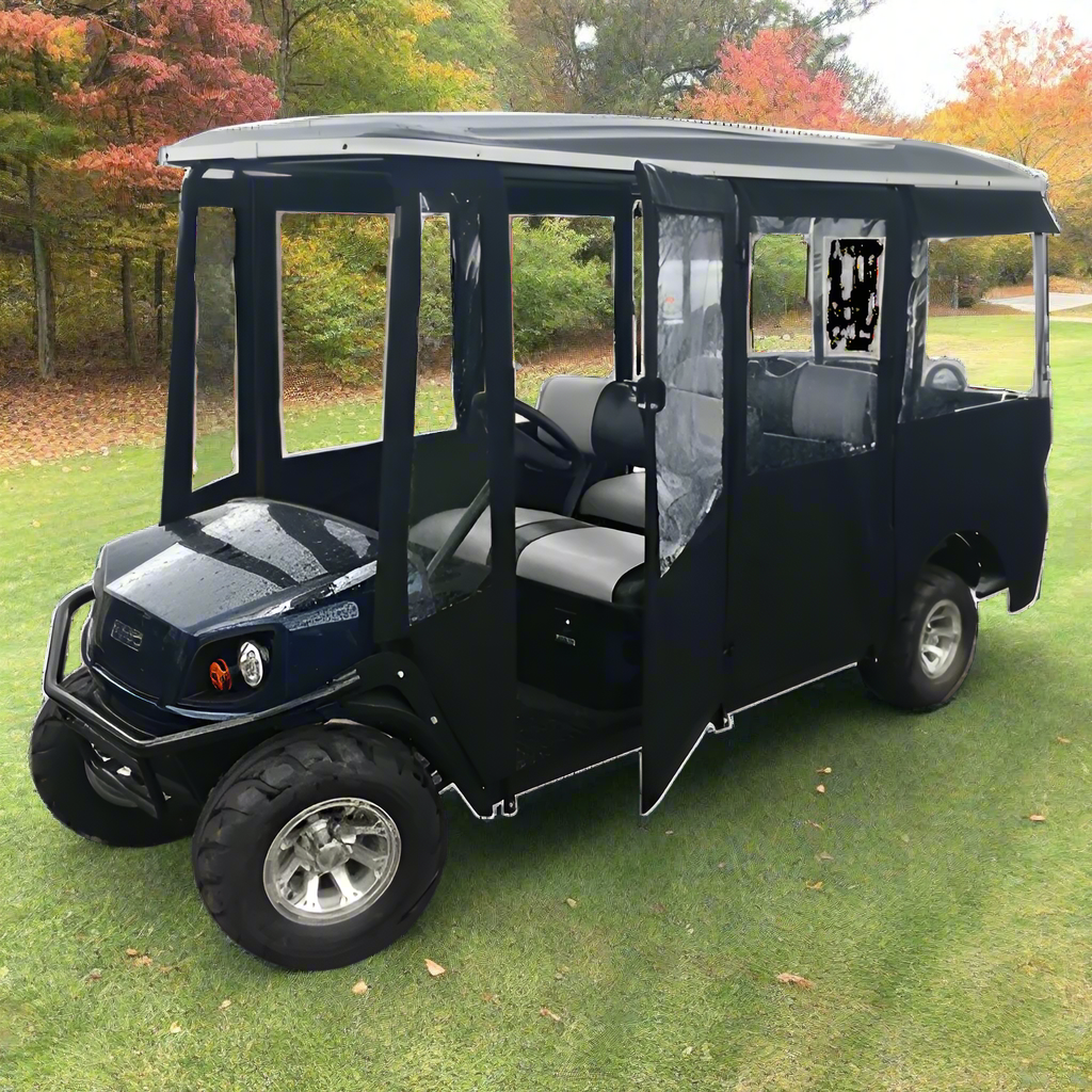 DoorWorks 6 Passenger Extended Roof Hinged Door Enclosure Cover for Golf Carts - Durable Canvas SDA - Ace Golf Cart: Best Golf Cart Covers for Sale