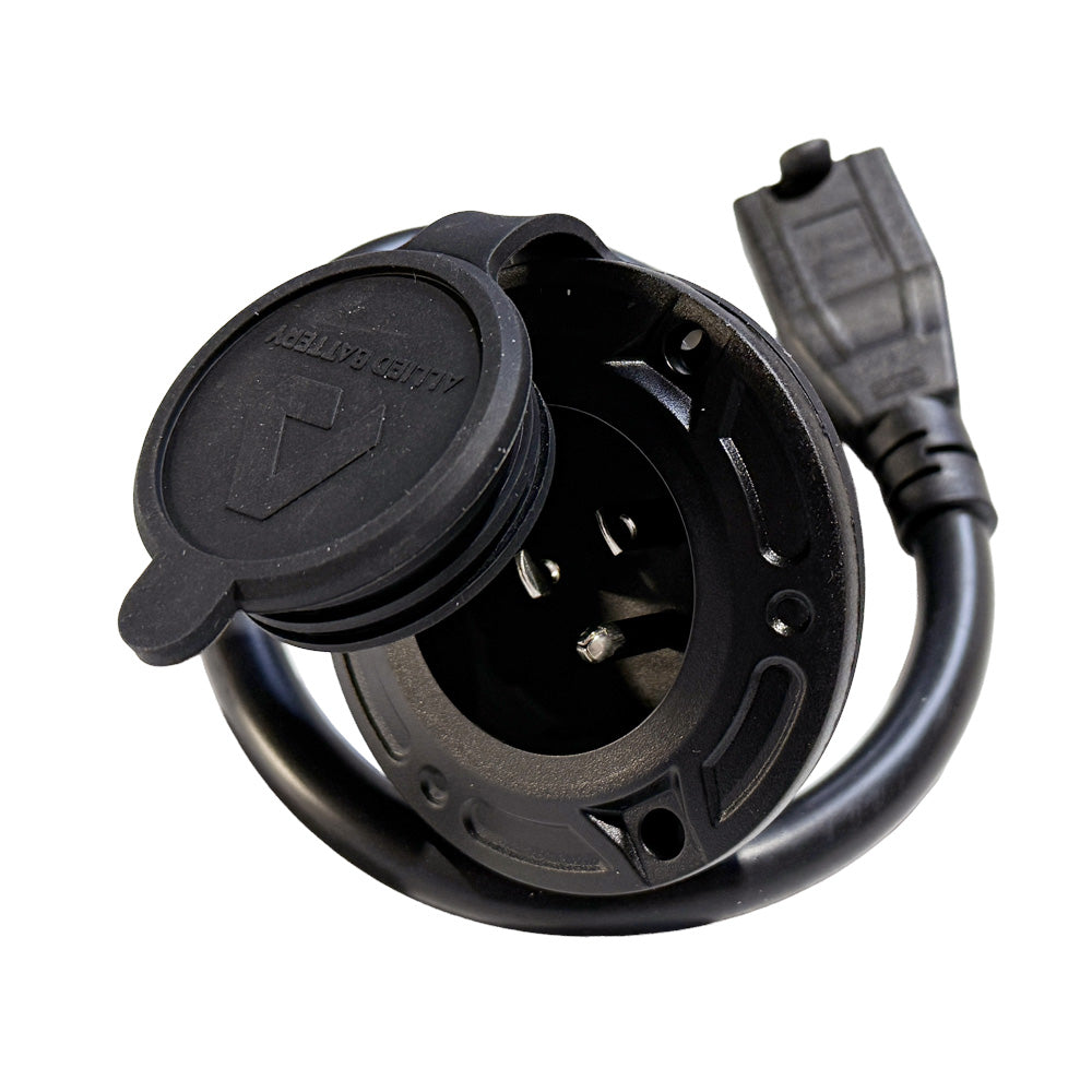 Club Car 48V Onboard 110v Charging Receptacle with Extension Cord Plug Allied Batteries