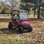 Arch EV A2 2-Seater Red Golf Cart in Fall