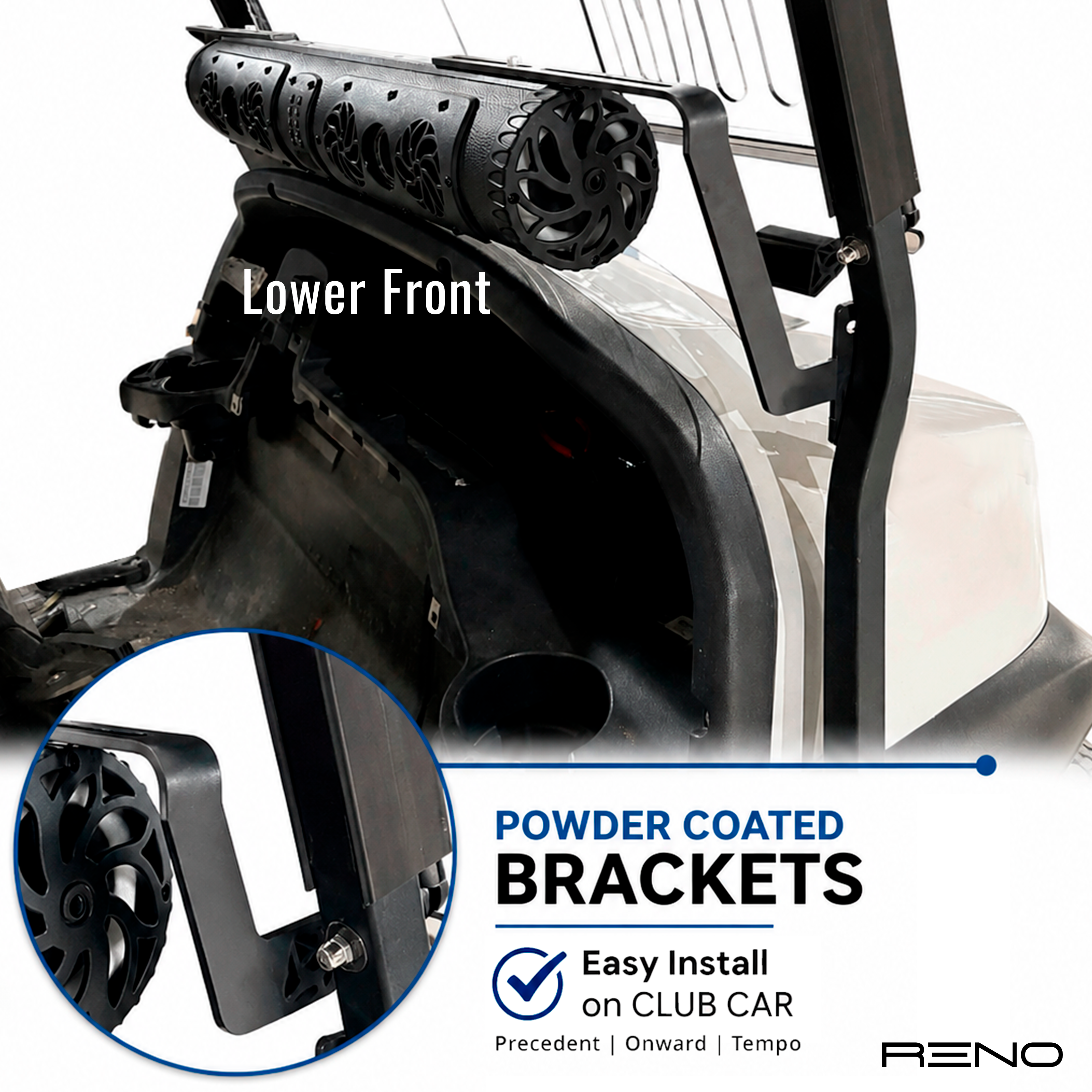 RENO Core 27" Bluetooth Waterproof Golf Cart Speaker. Sound Bar with LED Light System. The Ultimate Party Accessory. Ace Golf Cart: Best Golf Cart Covers for Sale