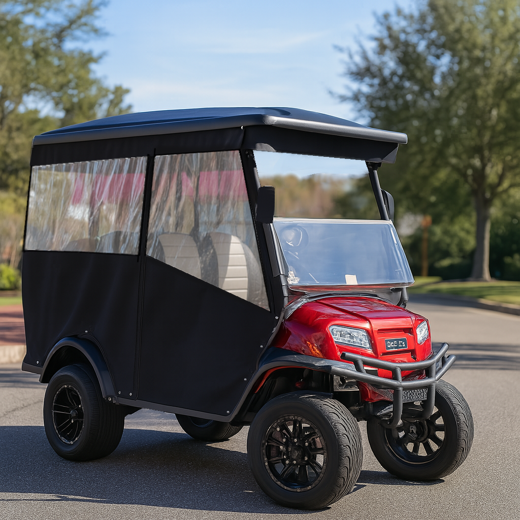 4-Passenger Sunbrella Track-Style Enclosure Cover for Golf Carts - Extended Roof