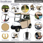 3-Sided Fitted "Over-The-Top" Golf Cart Cover made with Durable Canvas SDA Ace