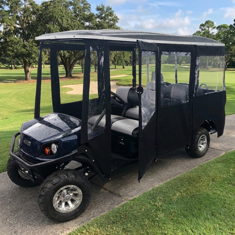 DoorWorks 6 Passenger Extended Roof Hinged Door Enclosure Cover for Golf Carts - Durable Canvas SDA Ace