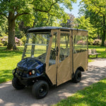 DoorWorks 4 Passenger Extended Roof Hinged Door Enclosure Cover for Golf Carts - Durable Canvas SDA Ace