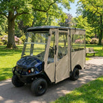 DoorWorks 4 Passenger Extended Roof Hinged Door Enclosure Cover for Golf Carts - Durable Canvas SDA Ace