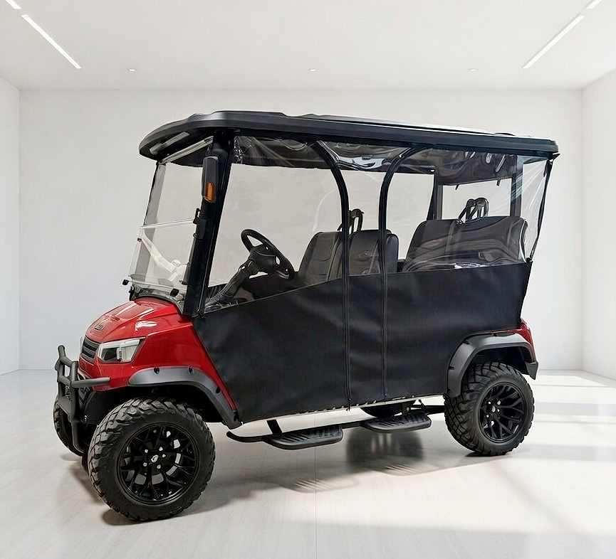 4-Passenger Sunbrella Track-Style Enclosure Cover for Golf Carts - Extended Roof Ace Golf Cart: Best Golf Cart Covers for Sale