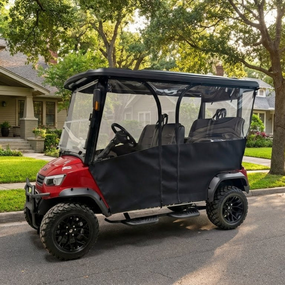 4-Passenger Sunbrella Track-Style Enclosure Cover for Golf Carts - Extended Roof Ace Golf Cart: Best Golf Cart Covers for Sale