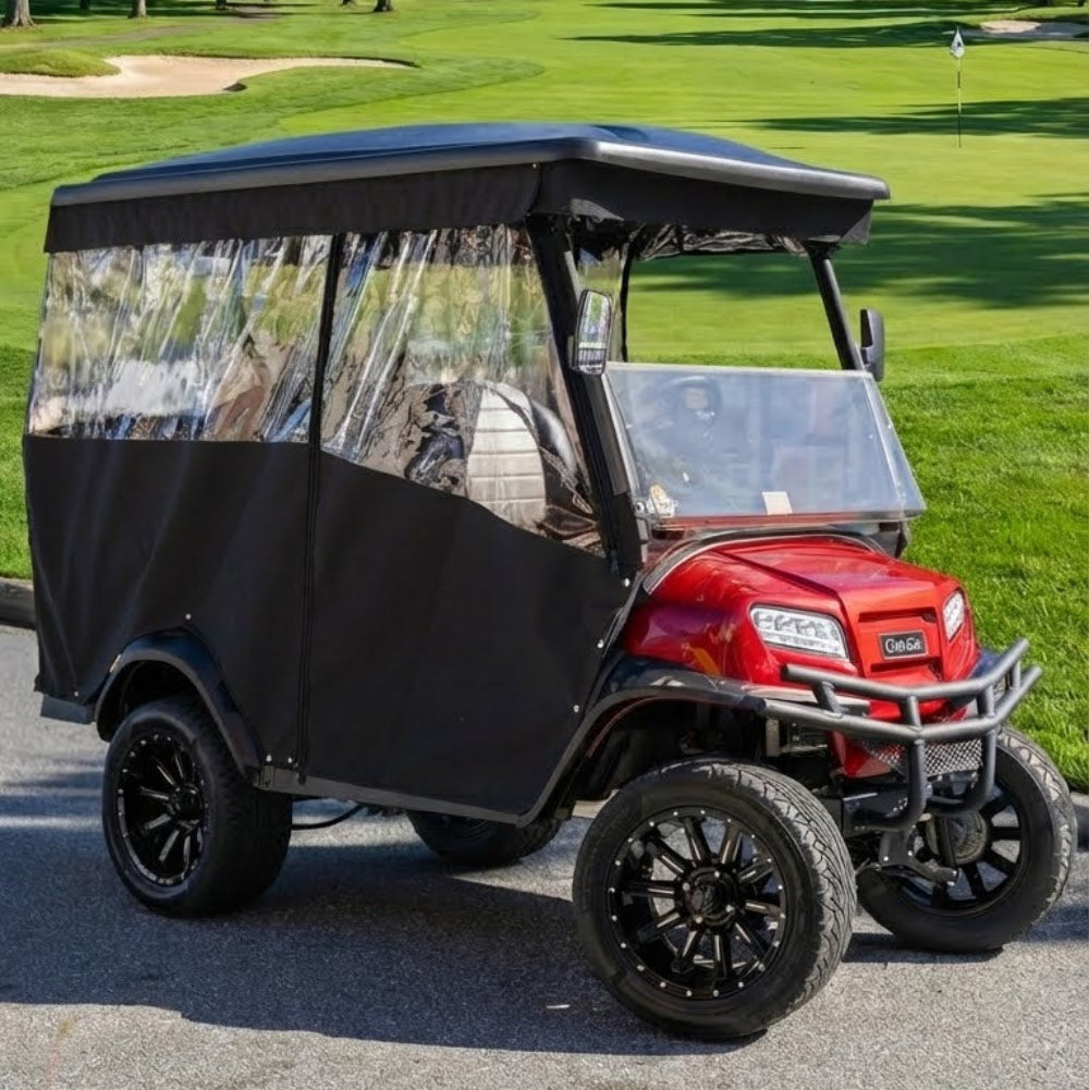 4-Passenger Sunbrella Track-Style Enclosure Cover for Golf Carts - Extended Roof Ace Golf Cart: Best Golf Cart Covers for Sale