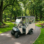 DoorWorks 4 Passenger Extended Roof Hinged Door Enclosure Cover for Golf Carts - Durable Canvas SDA Ace