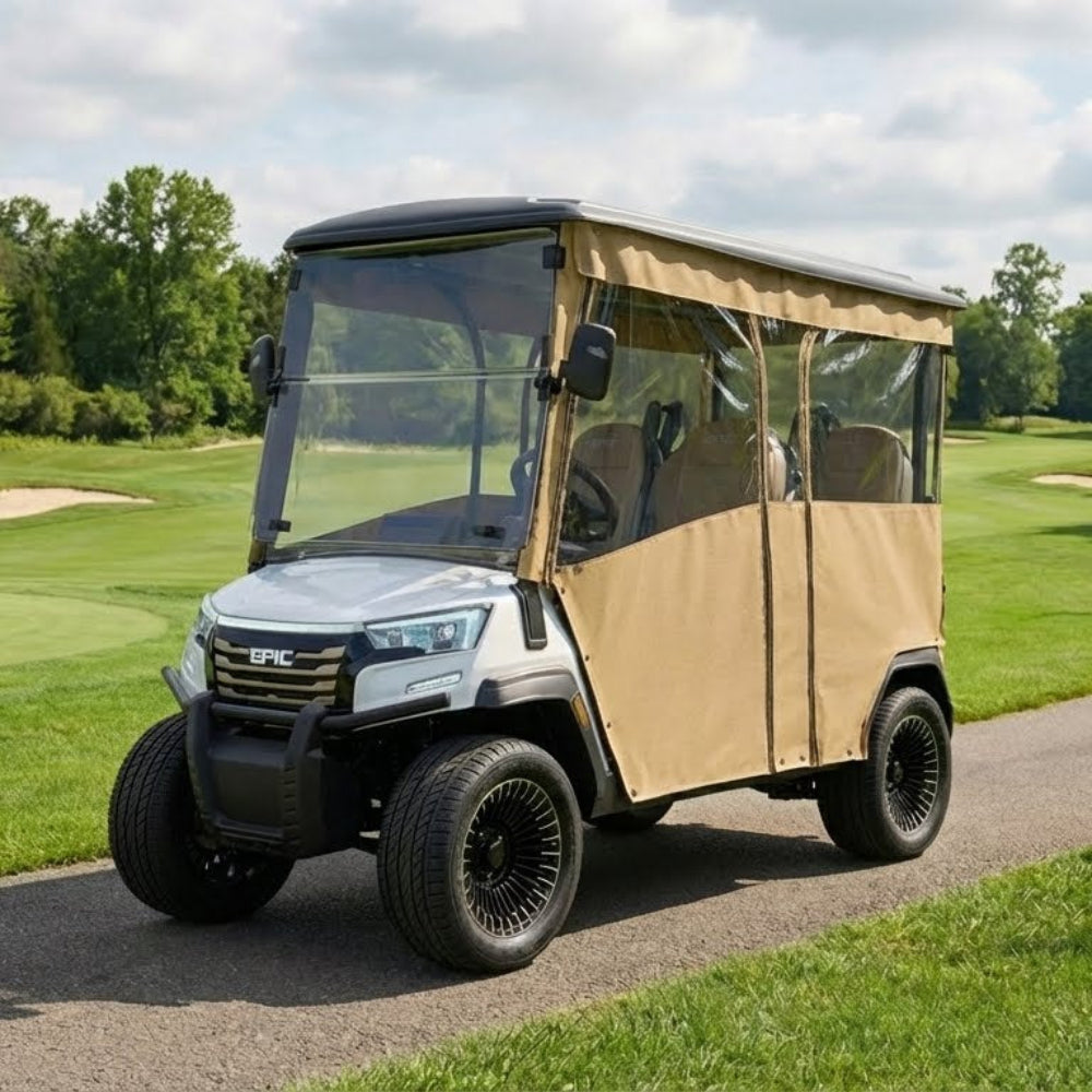 4-Passenger Sunbrella Track-Style Enclosure Cover for Golf Carts - Extended Roof Ace Golf Cart: Best Golf Cart Covers for Sale