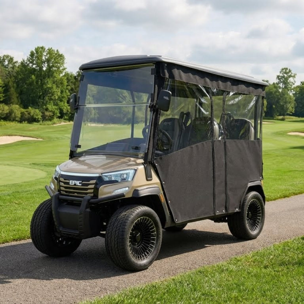 4-Passenger Sunbrella Track-Style Enclosure Cover for Golf Carts - Extended Roof Ace Golf Cart: Best Golf Cart Covers for Sale